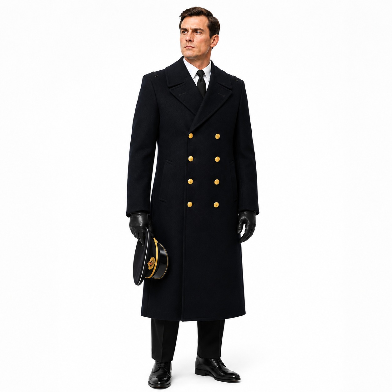 Vintage 1958 Us Navy Officer Bridge Coat 42l Wool Military Peacoat Talon Zip